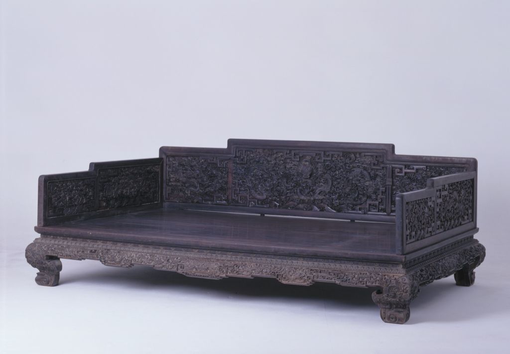 图片[1]-Redwood carved dragon bed-China Archive